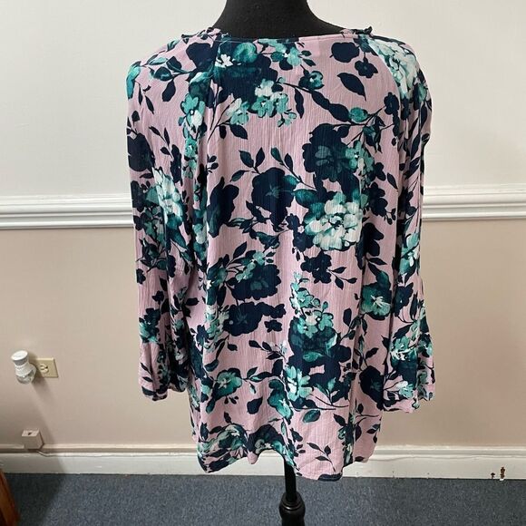 J Jill Floral Tie Front Blouse - Picture 6 of 6